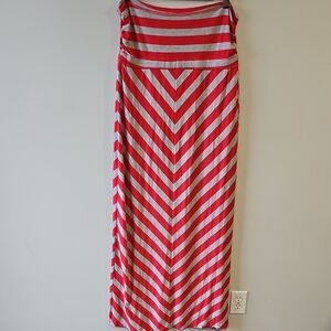 Guess Red and Gray Striped Dress